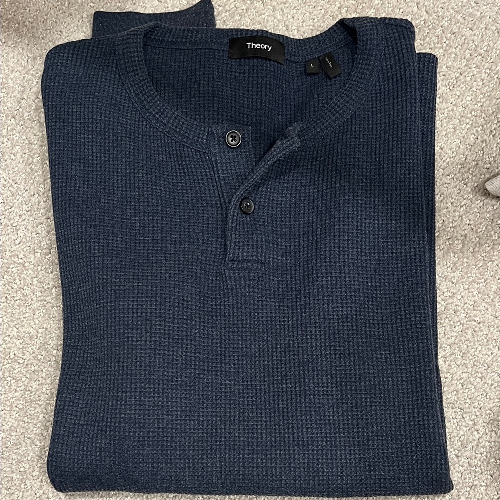 Theory Men's Dark Blue Crewneck Sweater